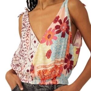 Free People Tied To You Tank Top In Tropical Combo Sz:S